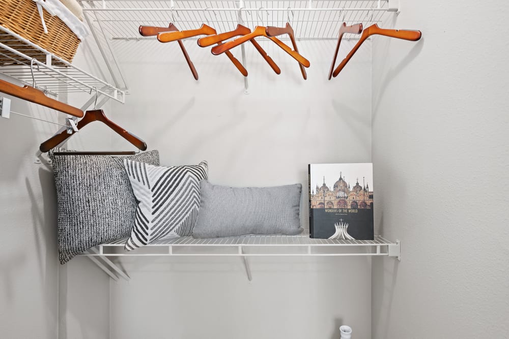 Closet with shelving at Marq Inverness in Englewood, Colorado
