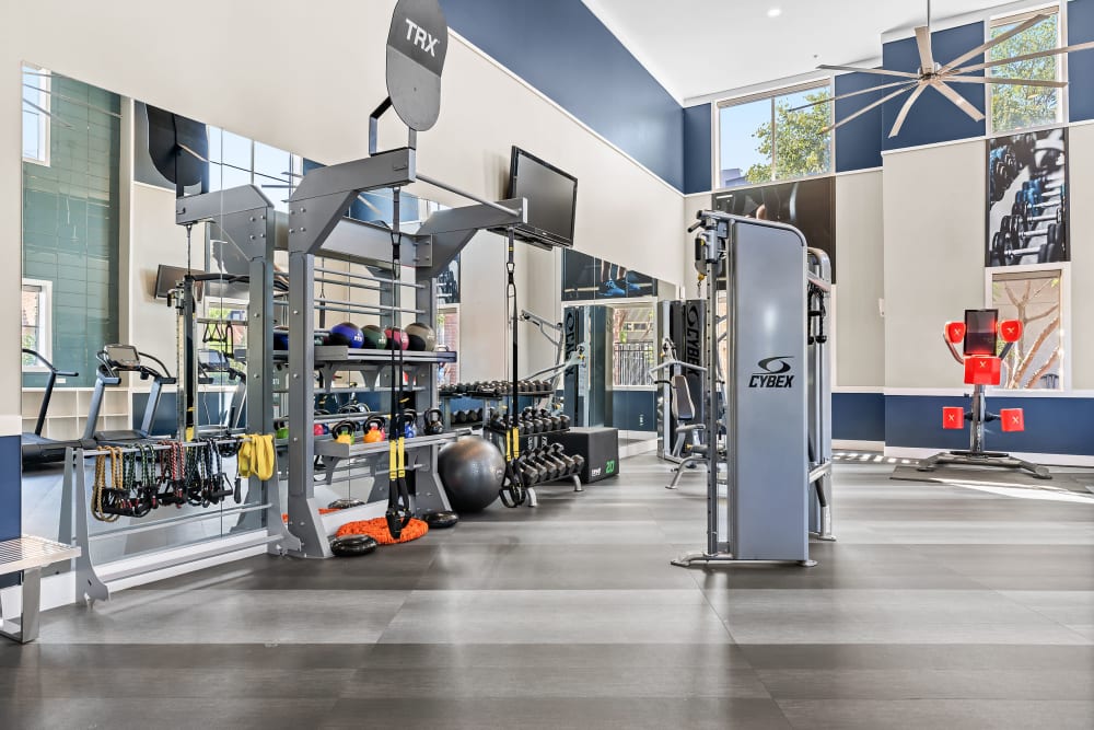 View of gym equipment at Marq Inverness in Englewood, Colorado