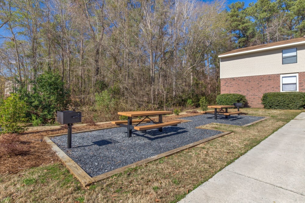 Picnic area for residents at Carriage Hills Apartments in Macon, Georgia