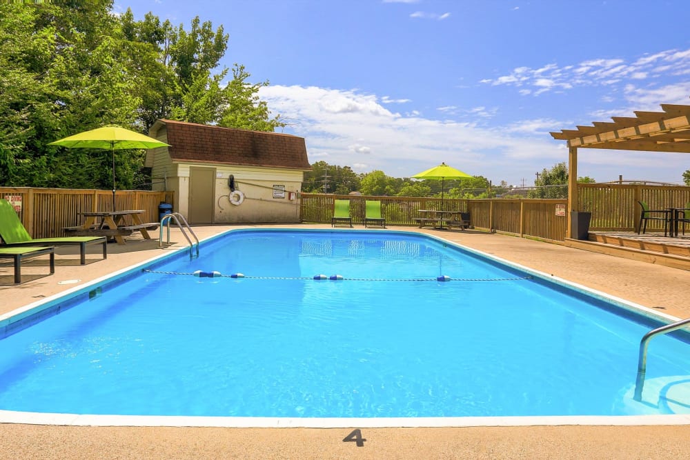 Luxury swimming pool at Country Oaks Apartments in Hixson, Tennessee