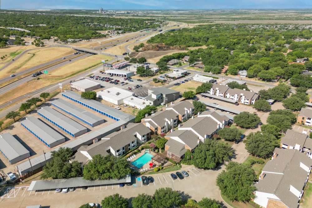 aerial view  at Ridgeway Apartments in Midlothian, Texas