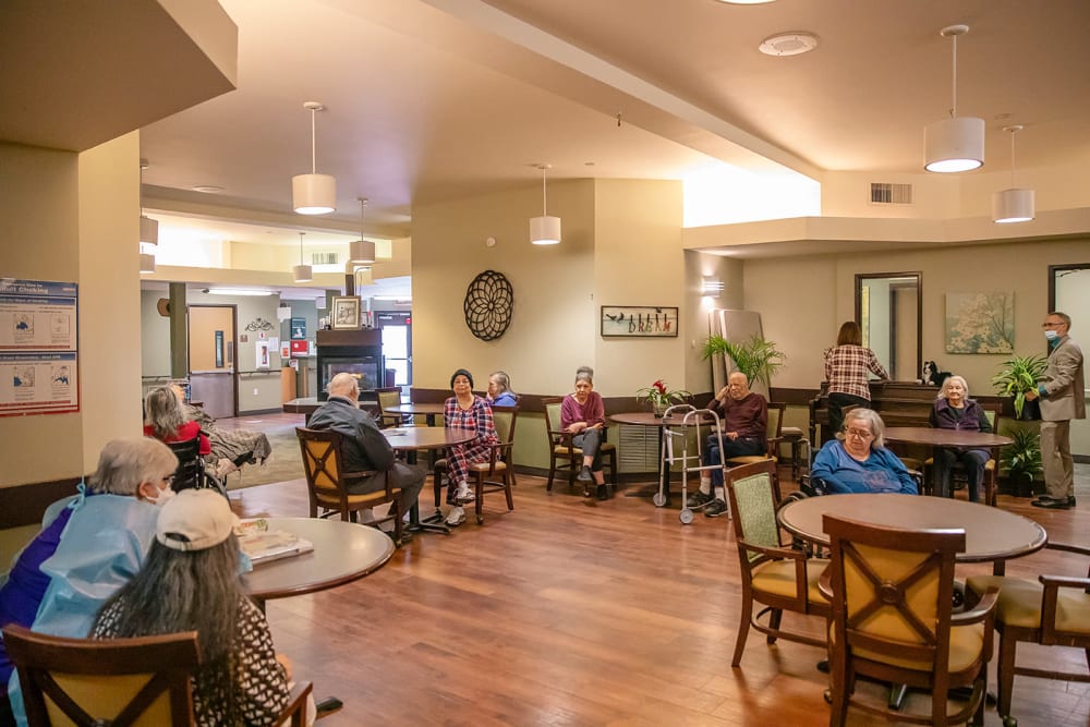 Dining room at Cascade Park Gardens Memory Care in Tacoma, Washington