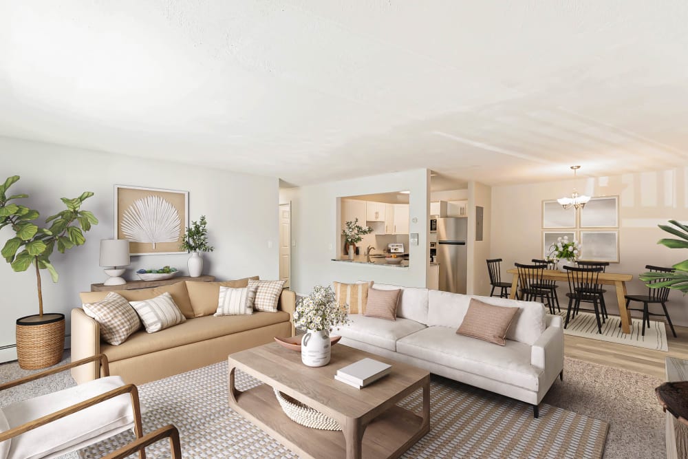 Spacious Living Room at Park Village West in Westborough, Massachusetts