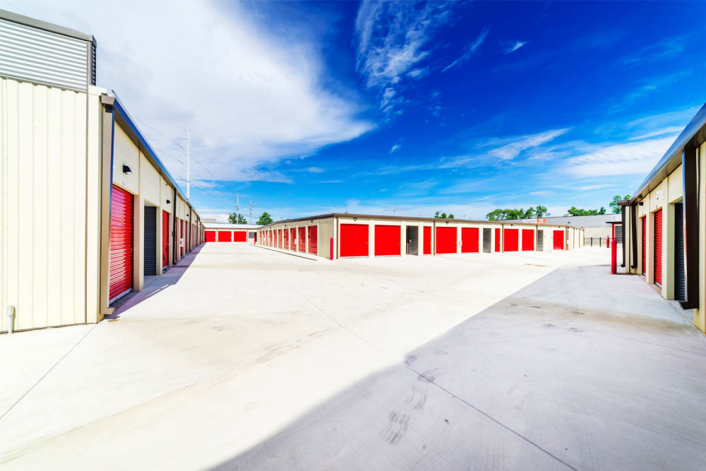 Outdoor drive up units at Your Storage Units Panama City Beach in Panama City Beach, Florida