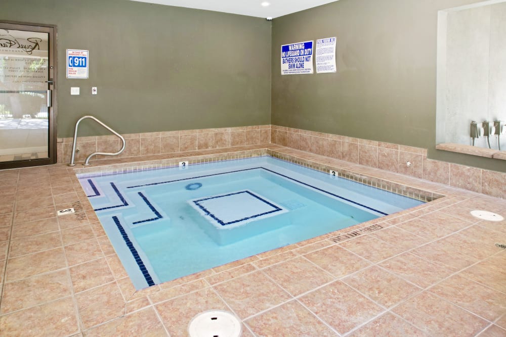 Luxurious indoor hot tub at Royal Farms Apartments in Salt Lake City, Utah