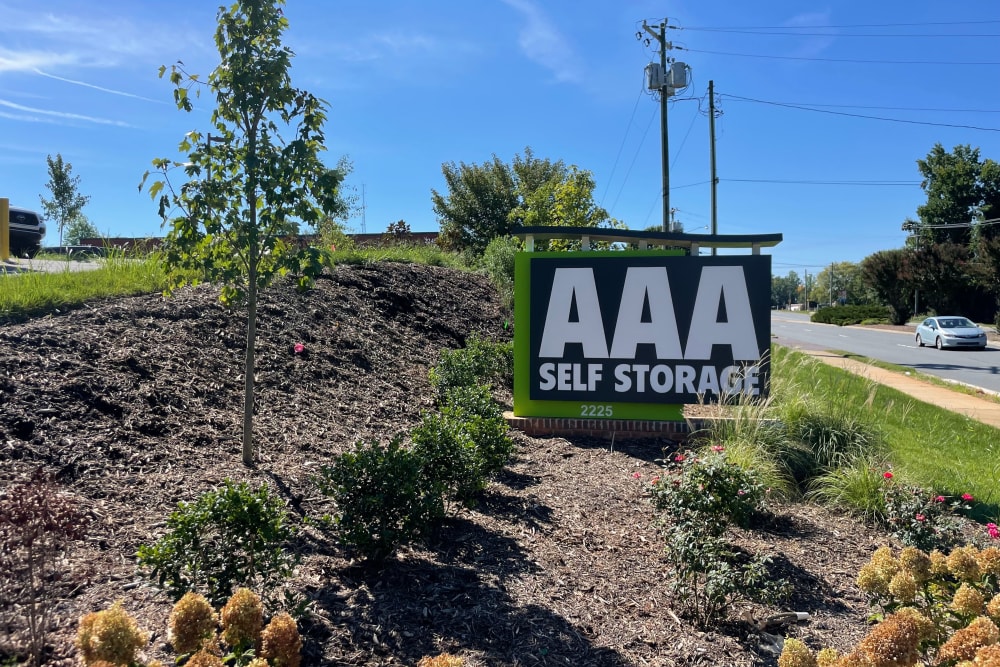AAA sign out front at AAA Self Storage of Clemmons in Clemmons, North Carolina
