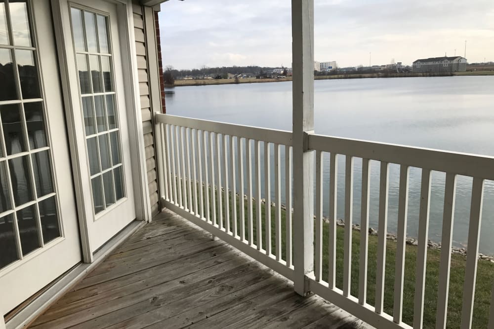 Private balcony at Lakeshore Apartment Homes in Evansville, Indiana