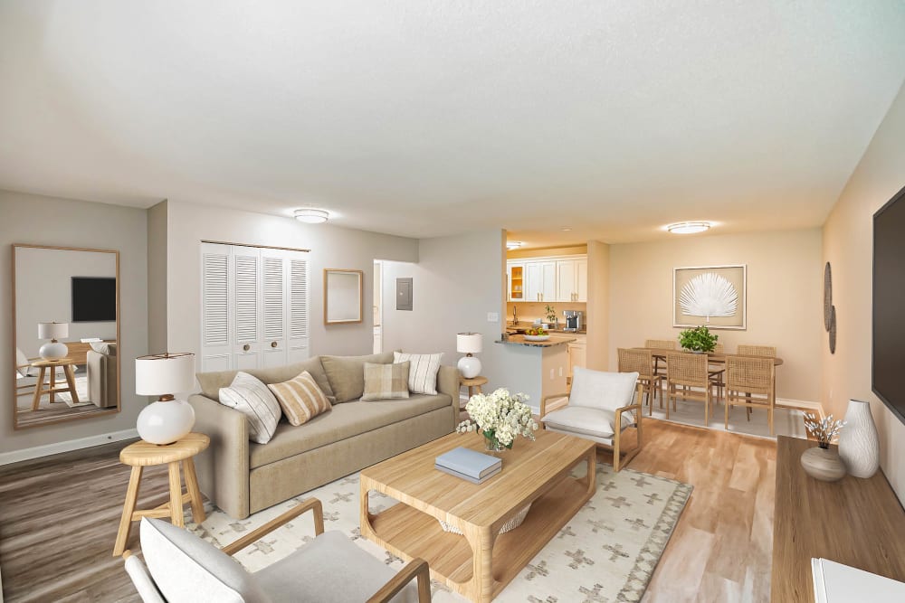 Spacious Living Room at Eagle Rock Apartments at Enfield in Enfield, Connecticut