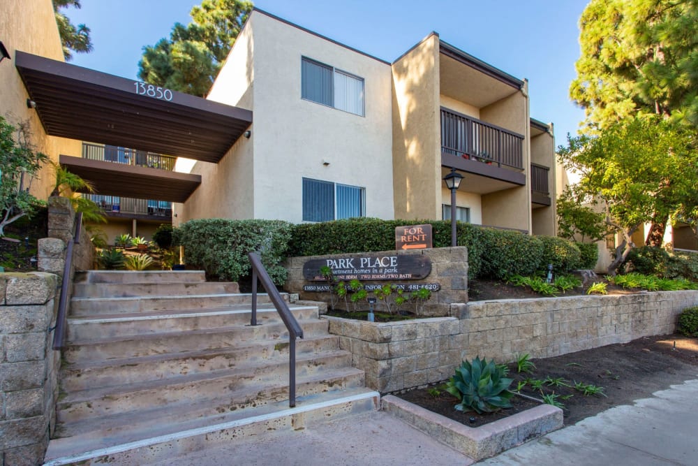 Pathway and stairs at Park Place Apartments, Del Mar, California