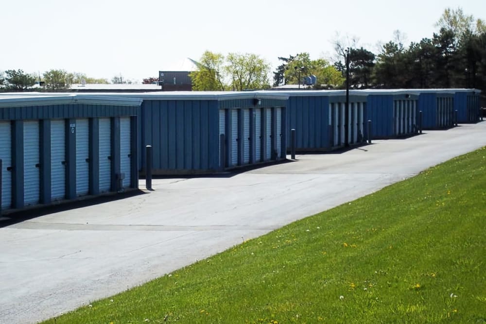 Covered drive-up access storage units at Trojan Storage of South Elgin in South Elgin, Illinois