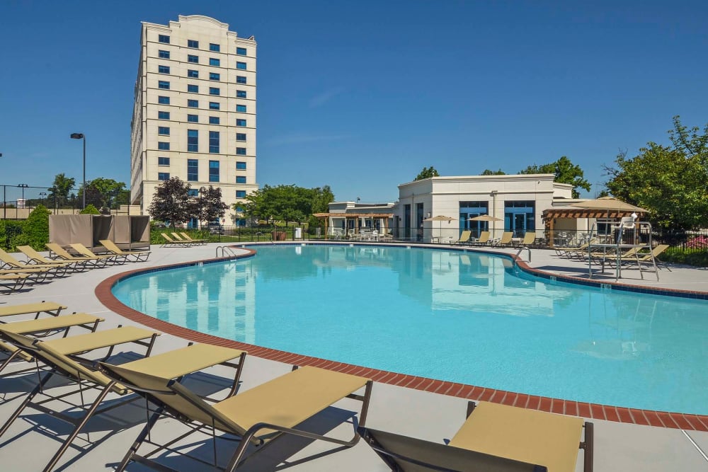 Outdoor swimming pool at Cherry Hill Towers, Cherry Hill, New Jersey