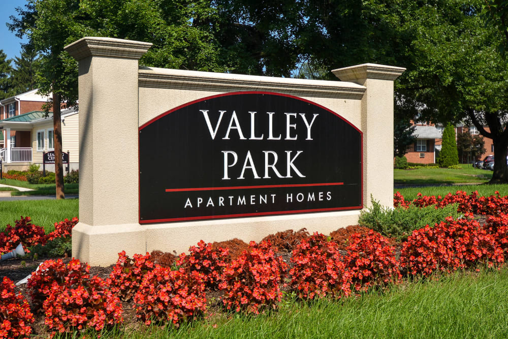 exterior sign at Valley Park in Bethlehem, Pennsylvania