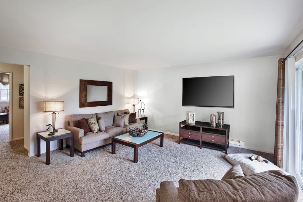 model living room at Valley Park in Bethlehem, Pennsylvania