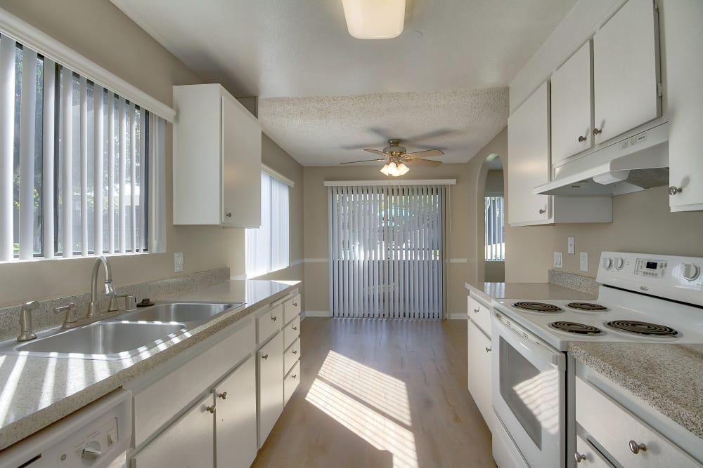 Apartment kitchen at Westlake Village in Costa Mesa, California