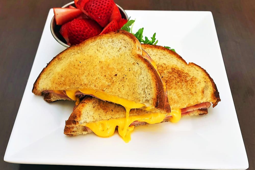 Fresh grilled ham and cheese  at Heron Pointe Senior Living in Monmouth, Oregon