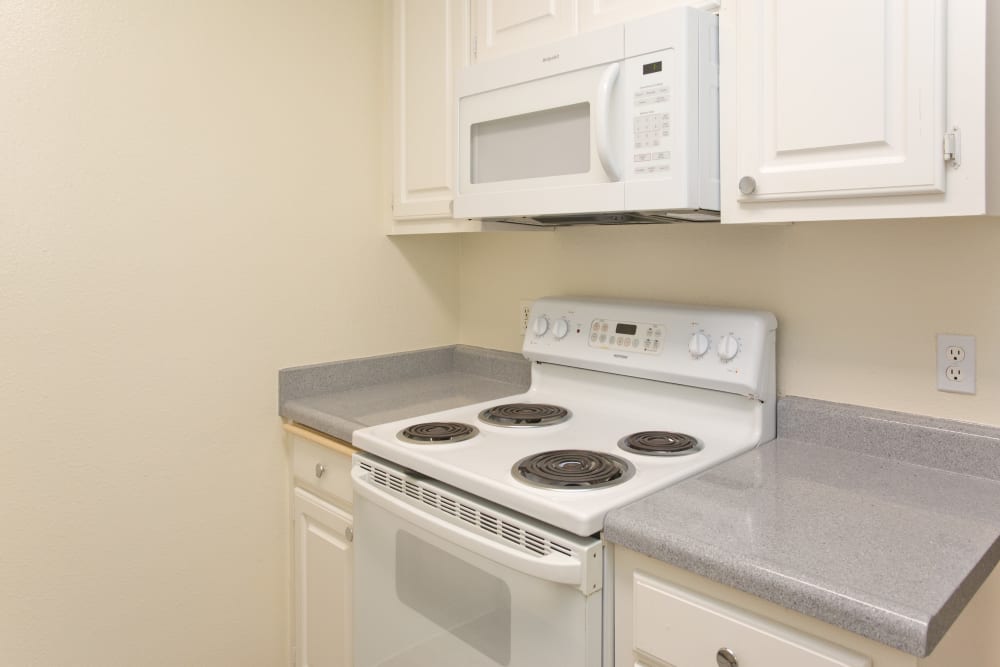 Apartment kitchen at Trinity Way in Fremont, California