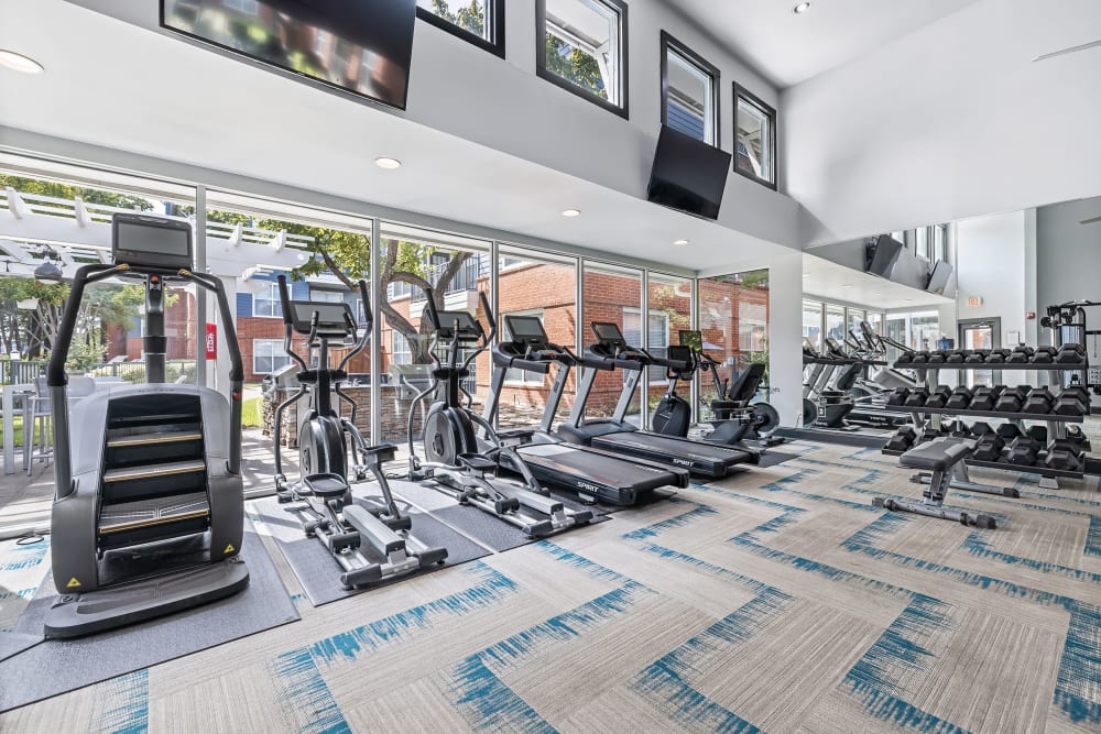 Cardio equipment in gym at Marquis on Gaston in Dallas, Texas