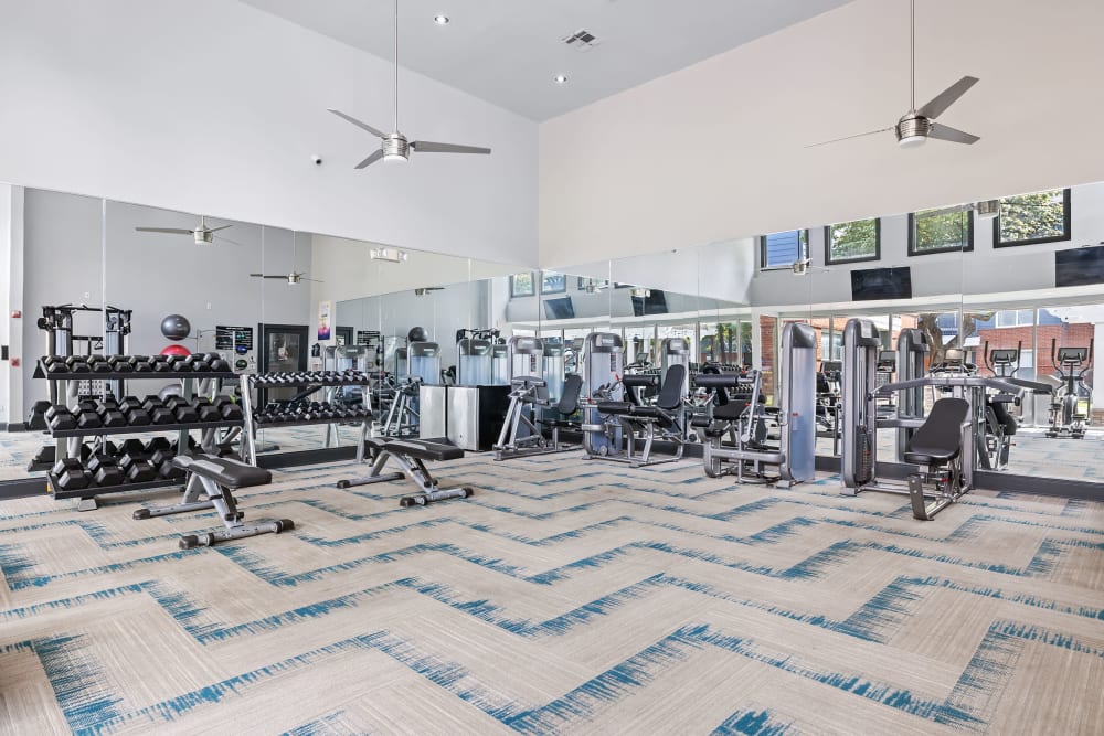 Spacious gym with modern equipment at Marquis on Gaston in Dallas, Texas
