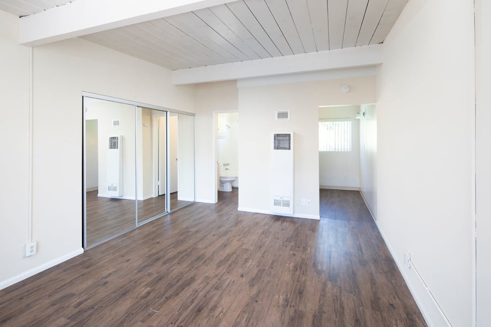 Apartment with wood-style flooring at Sail Bay Apartments in San Diego, California