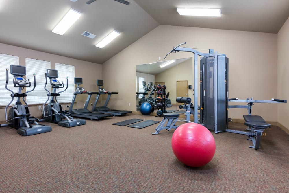 Well-equipped fitness center at The Jones in Hillsboro, Oregon