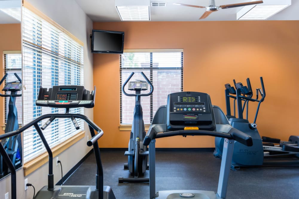 Spacious fitness center at Avery at Orenco Station in Hillsboro, Oregon