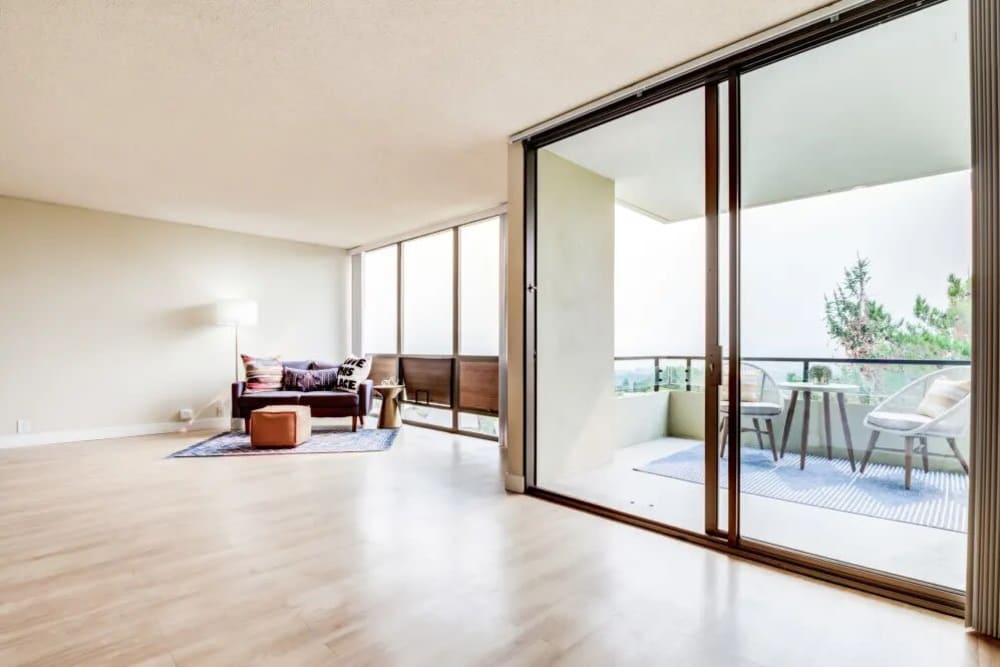 Wood flooring in a home at Skyline Terrace Apartments in Burlingame, California