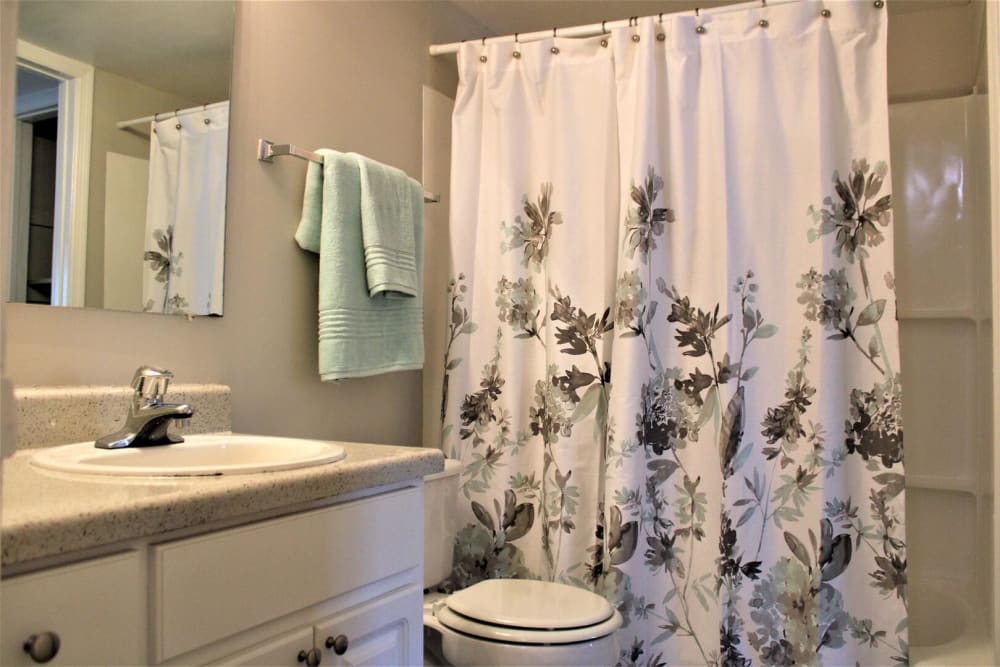 Bathroom amenities at Cadence at Bluff Park in Hoover, Alabama