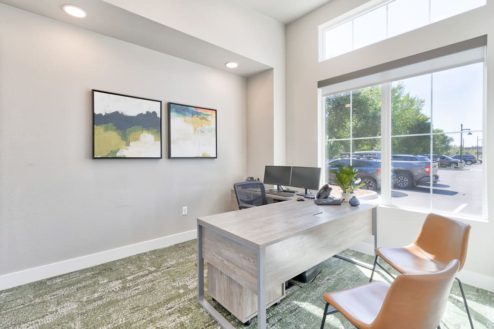 Interior of leasing office at Fields on 15th Apartment Homes in Longmont, Colorado