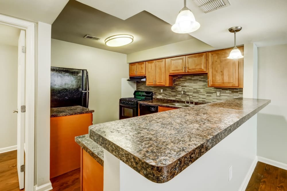 Updated kitchen at Nineteen North Apartments in Pittsburgh, Pennsylvania