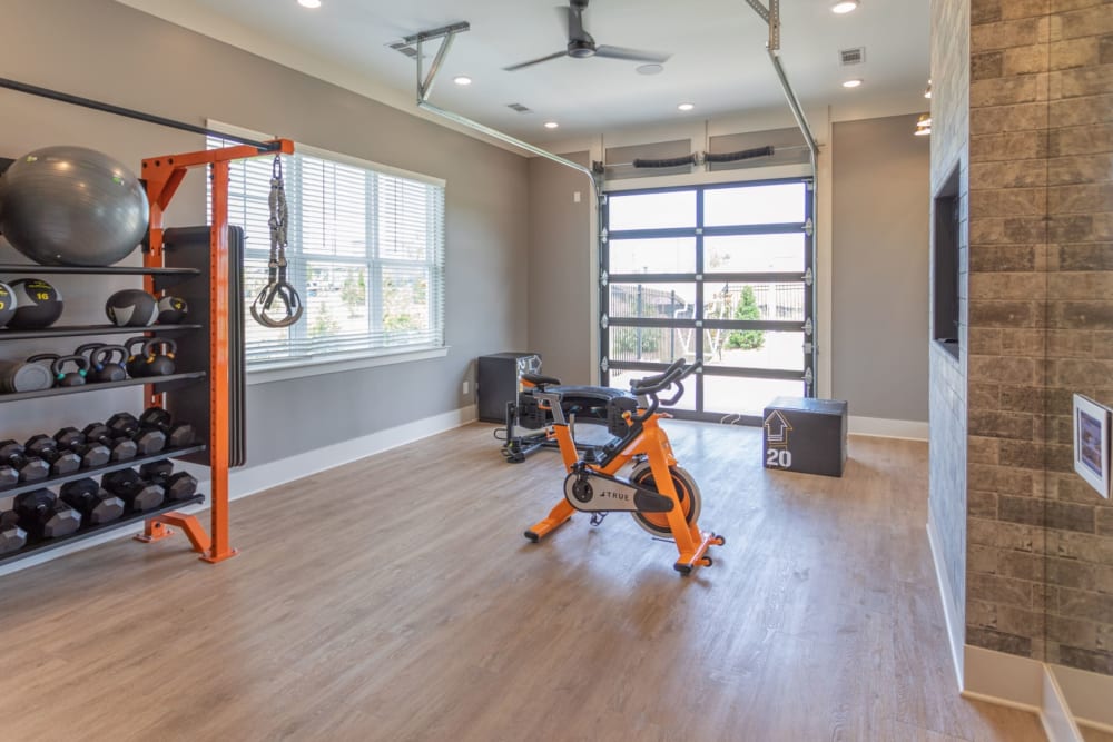 Well-equipped fitness center at The Columns on Main in Spring Hill, Tennessee