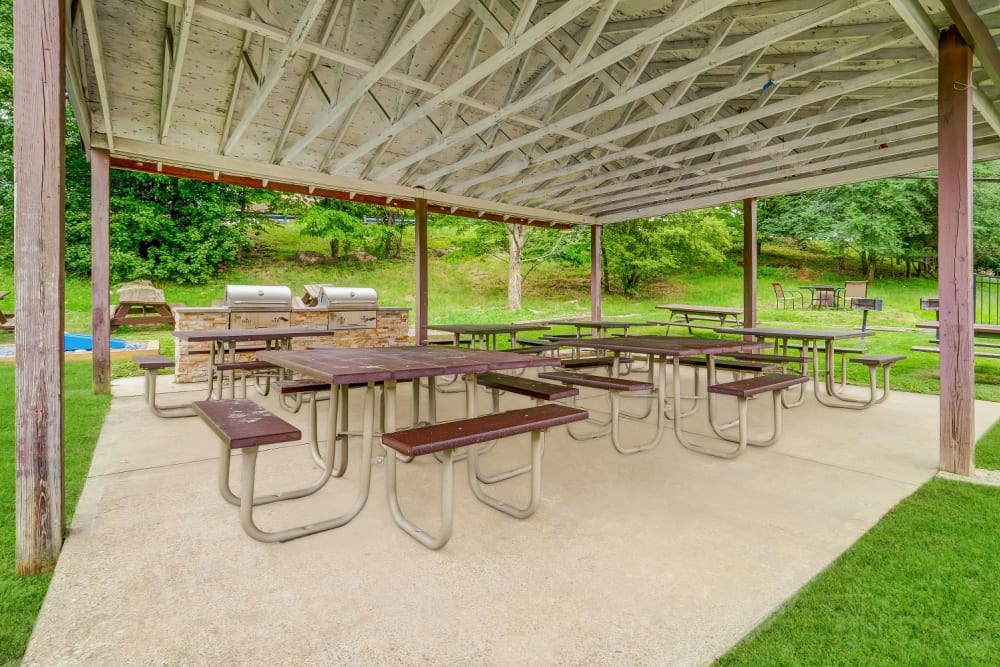 Covered dining and gas grilling station at Park Place of South Park in South Park, Pennsylvania
