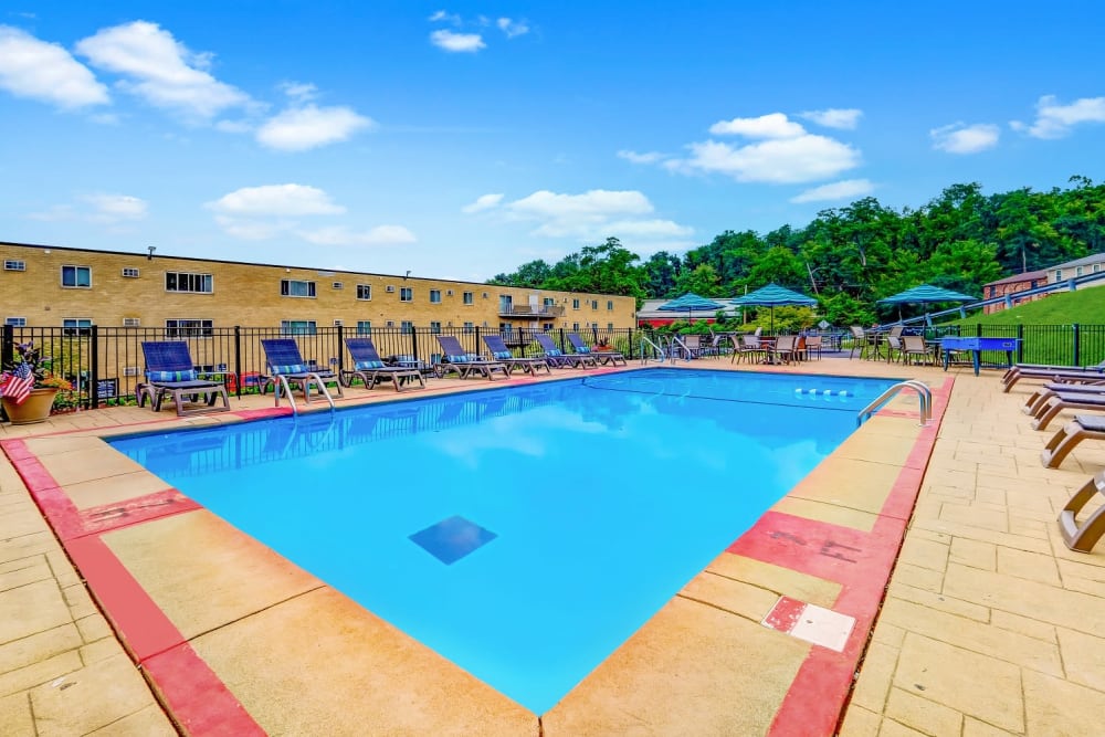 Outdoor swimming pool area at Park Place of South Park in South Park, Pennsylvania