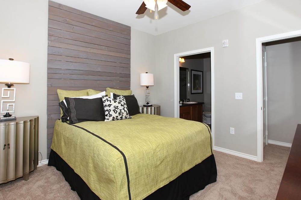 Spacious bedroom with ceiling fan at Outlook Ridge in Pueblo, Colorado
