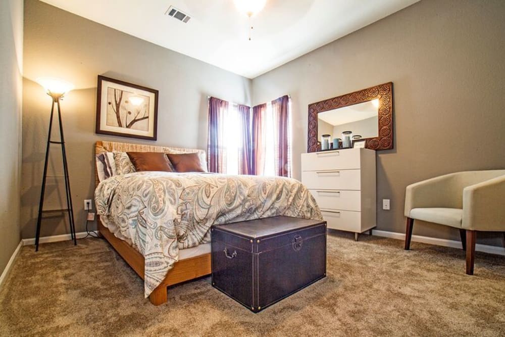 A spacious apartment bedroom at Providence Trail in Mt Juliet, Tennessee