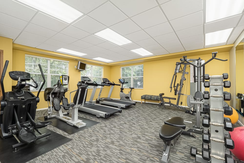 Fitness center at Applewood Pointe of Bloomington in Bloomington, Minnesota. 