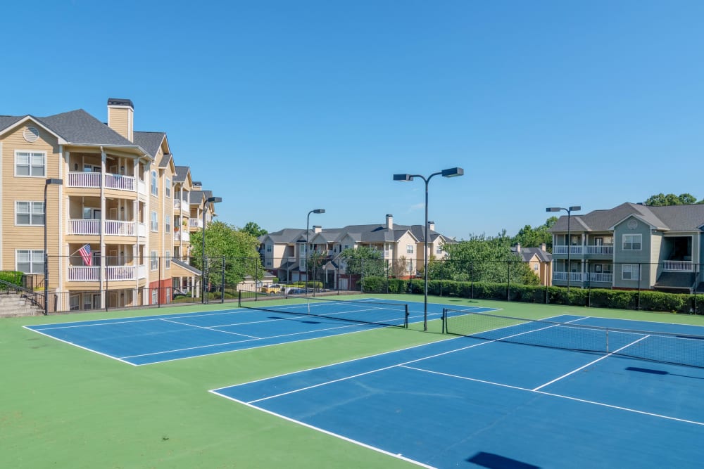 Outdoor tennis courts at Chattahoochee Ridge in Atlanta, Georgia