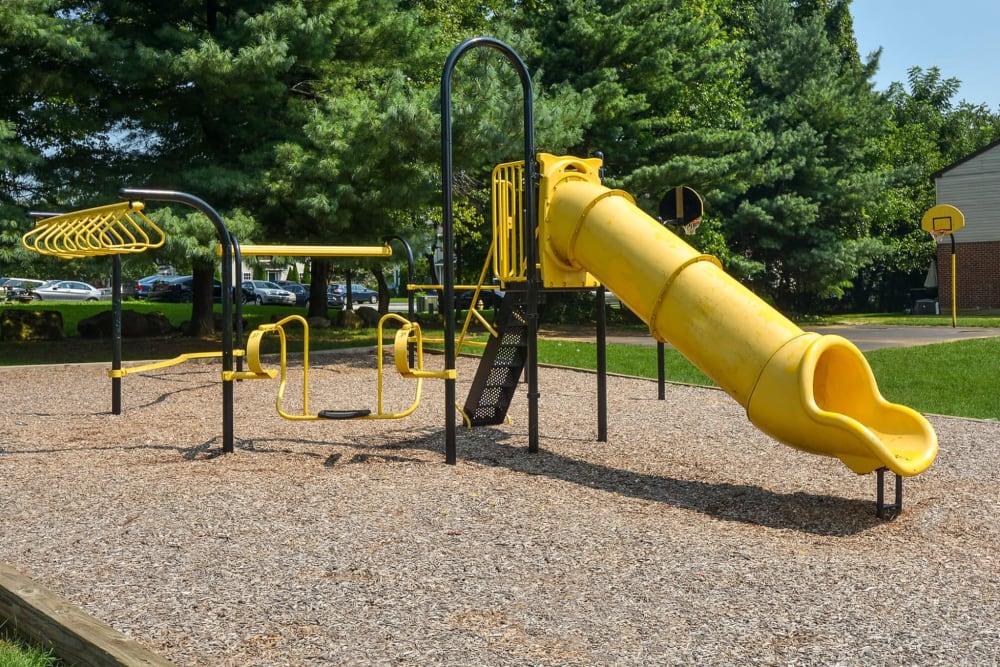 Playground and swings at River Pointe in Bethlehem, Pennsylvania