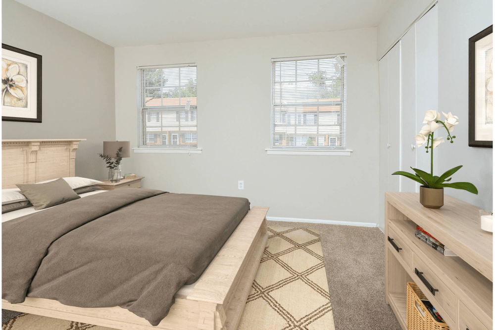 Bedroom with natural light at River Pointe in Bethlehem, Pennsylvania