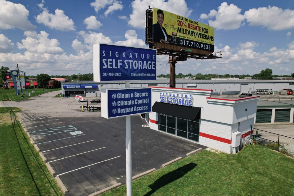 Exterior of Signature Self Storage in Indianapolis, Indiana