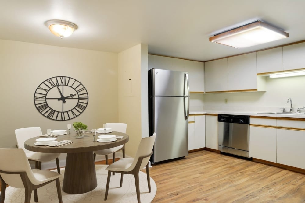 Model home open space kitchen at Eagle Rock Apartments at Swampscott in Swampscott, Massachusetts 