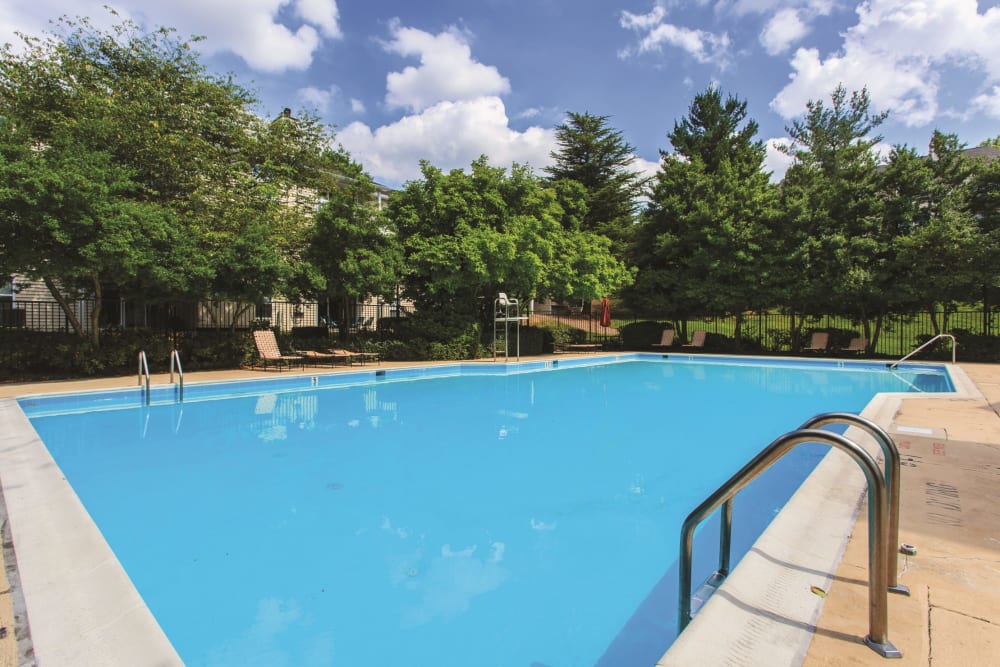 The sparkling community swimming pool at Stonecreek Club in Germantown, Maryland