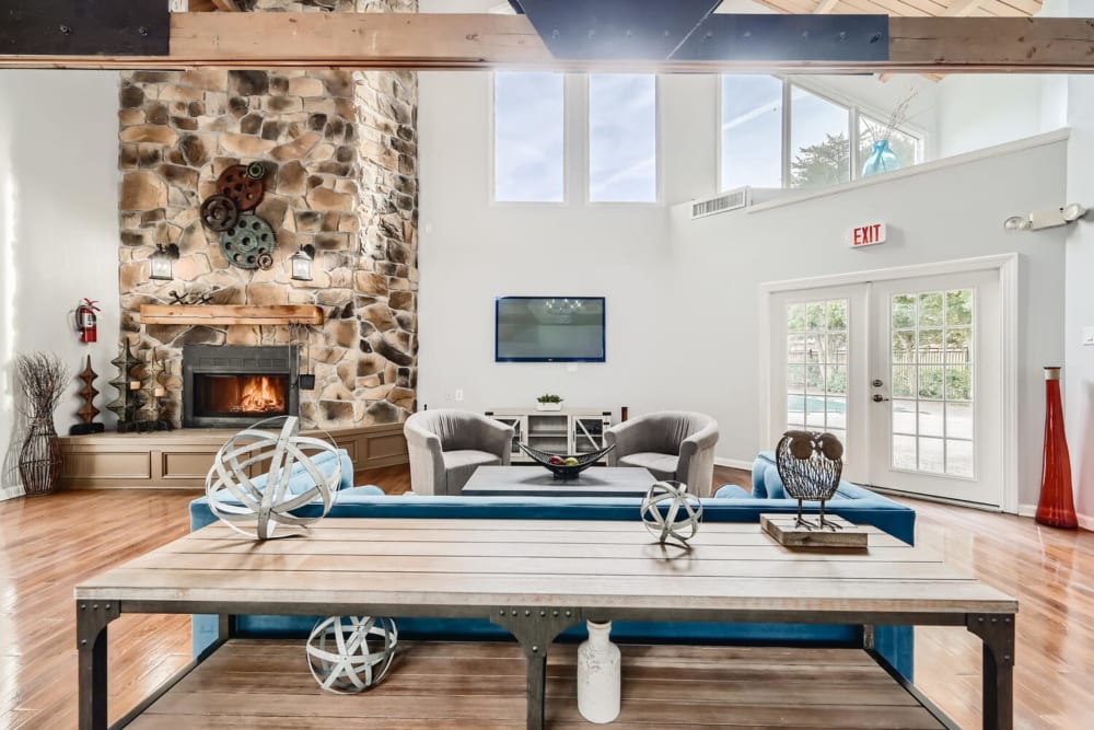 Seating in the community clubhouse at Stonecreek Club in Germantown, Maryland