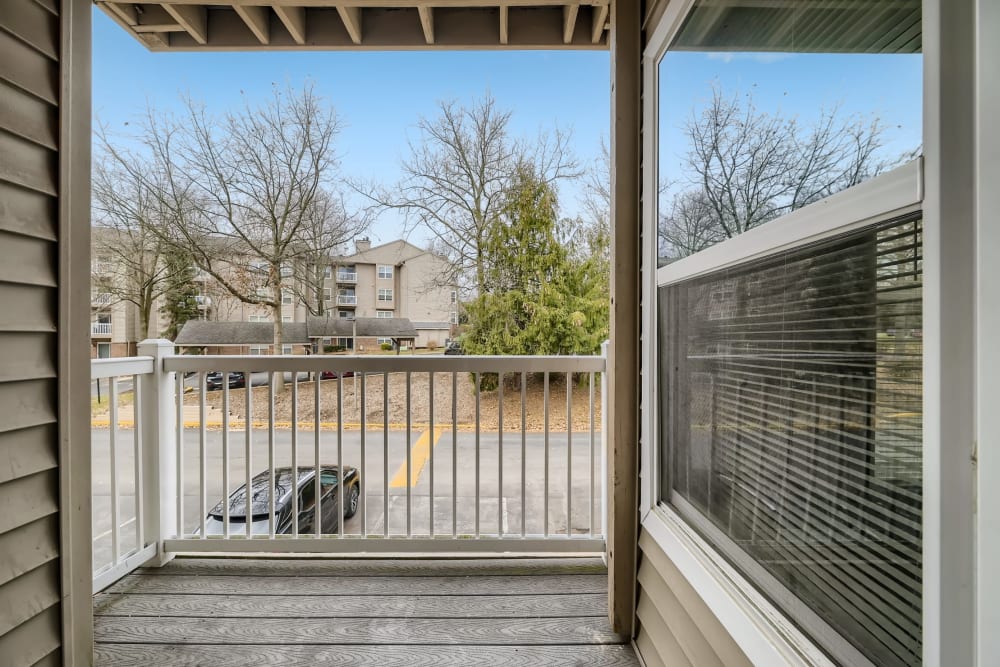 View from an apartment balcony at Hunt Club in Gaithersburg, Maryland