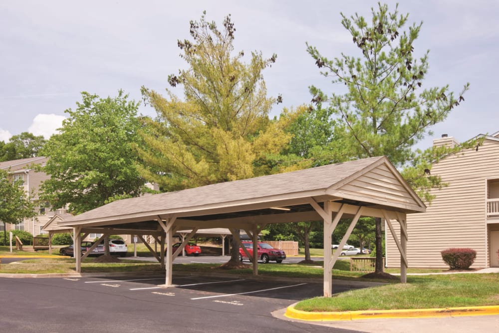 Covered parking spaces available at Springwoods at Lake Ridge in Woodbridge, Virginia