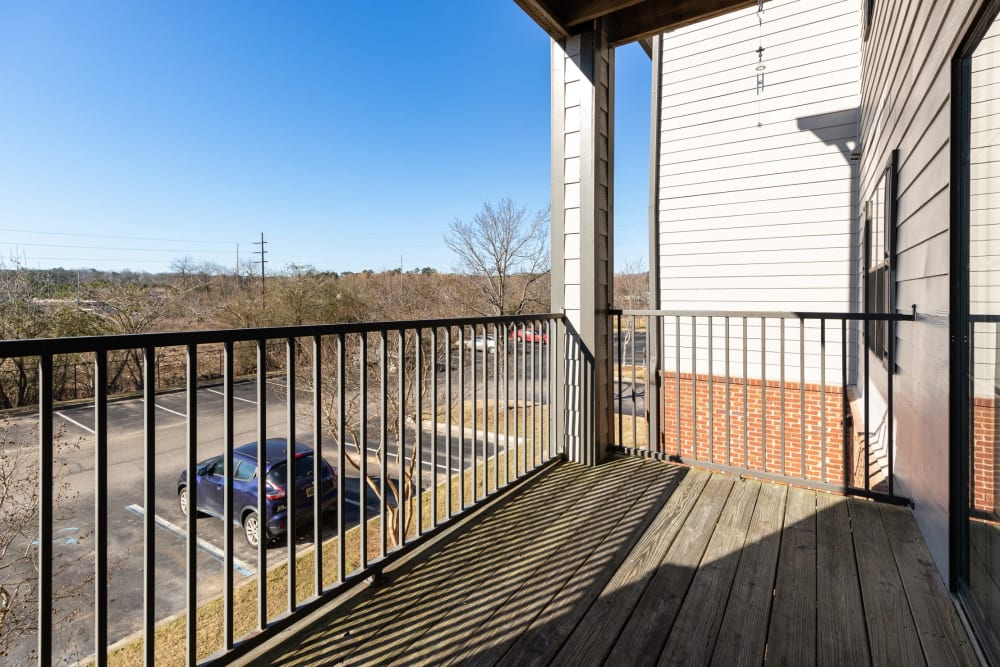 View from an apartment balcony at The Oaks of St. Clair in Moody, Alabama