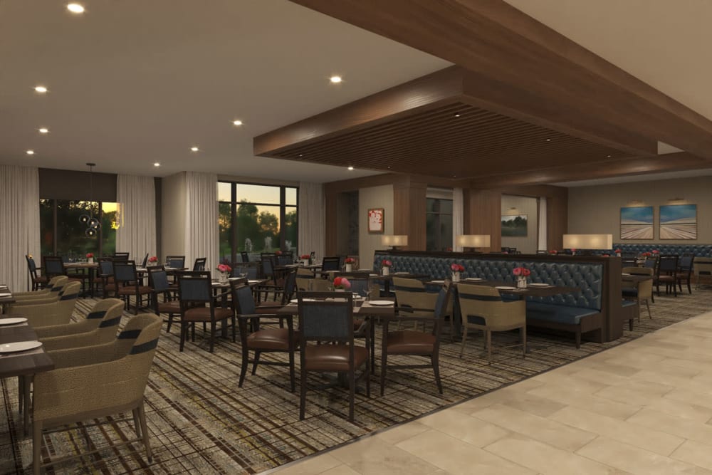 Dining area of Touchmark at Emerald Lake in McKinney, Texas
