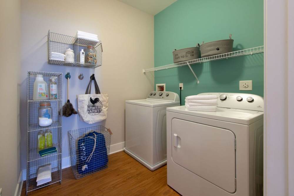 Washer and dryer at The Elms at Arcola in Dulles, Virginia