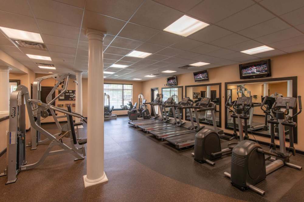 Equipped community gym at  The Elms at Stoney Run Village in Hanover, Maryland