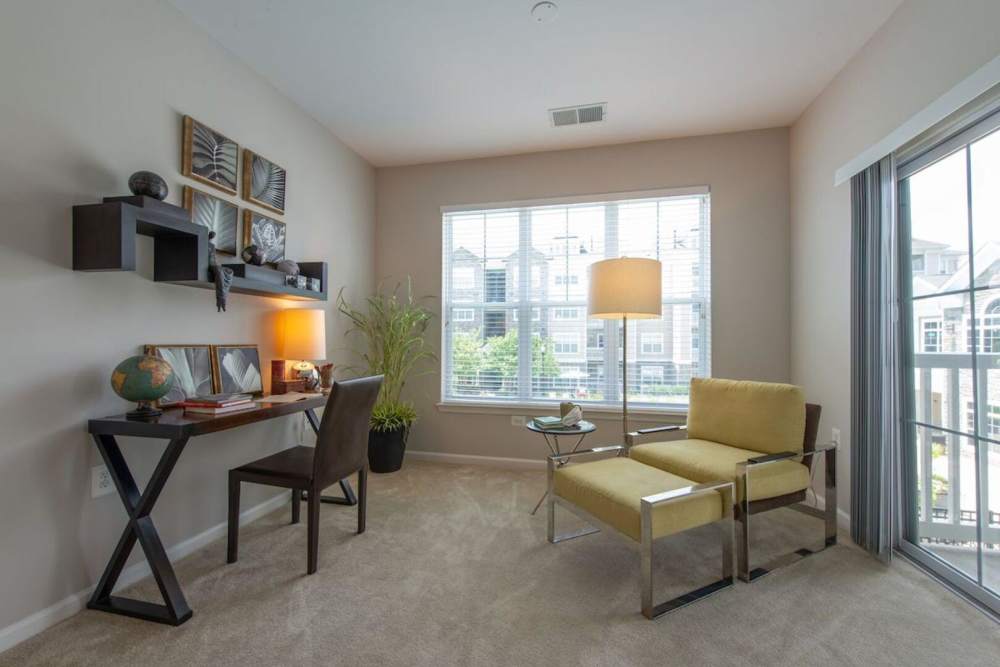 Study area at The Elms at Stoney Run Village in Hanover, Maryland