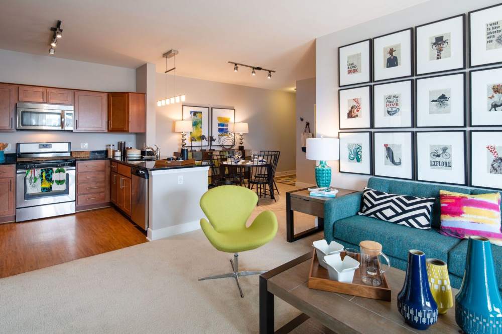 Open living space at The Elms at Arcola in Dulles, Virginia